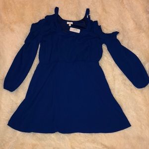 Charming Charlie Ruffled Cold Shoulder Dress